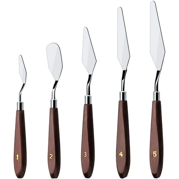 Heldig Cake Cream Spatula 5 Pieces/Set Stainless Steel Frosting Spatula Baking Pastry Tool Mixing Scraper Set Cake Decorating Scraper Cream Toner Tool