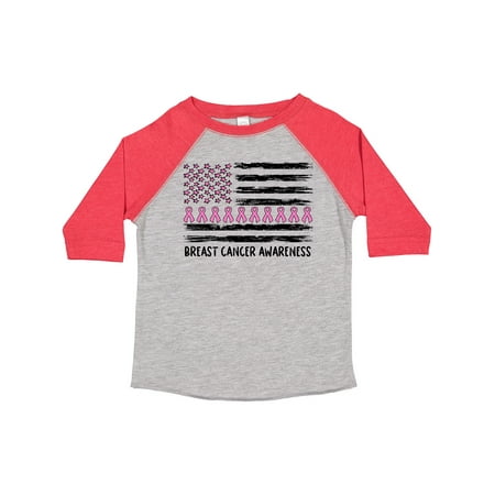 

Inktastic Breast Cancer Awareness Pink Ribbons and Flag Gift Toddler Boy or Toddler Girl T-Shirt