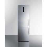 ENERGY STAR certified European counter depth bottom freezer refrigerator with stainless steel doors, platinum cabinet, and digital controls for each section