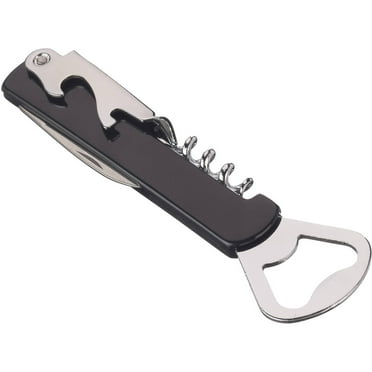 Mainstays Stainless Steel and Plastic Waiter's Corkscrew Bottle Opener, Black