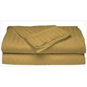 Ruthie's Textile King Size Gold 500 Thread Count 100% Cotton Sateen Dobby Stripe Sheet Set