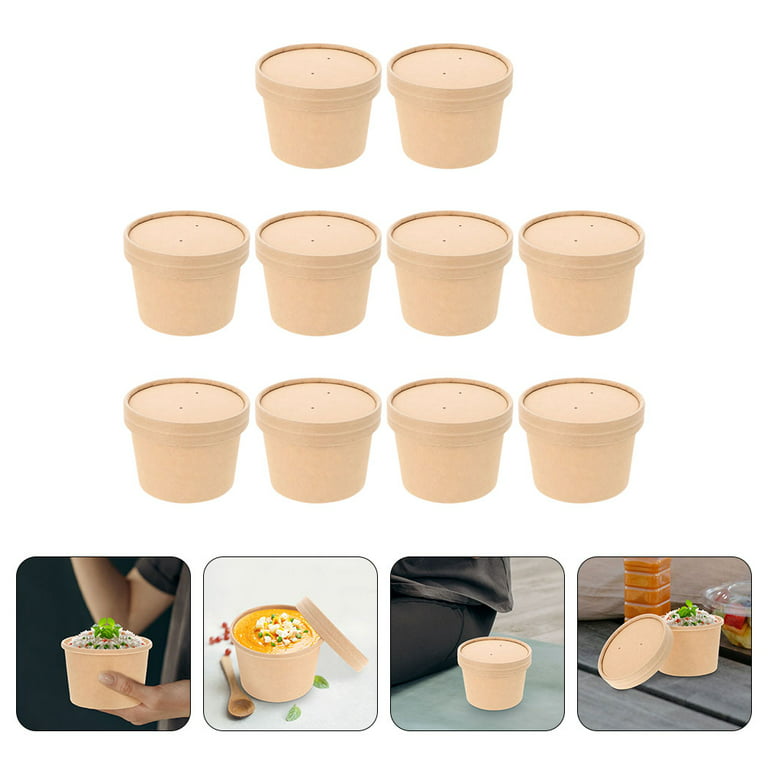 Disposable Soup Bowl Cup Containers with Lids Paper Soup Cups