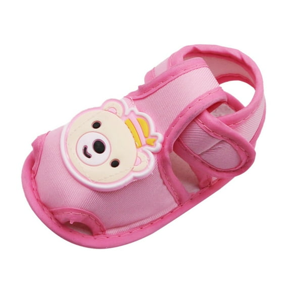 Summer Baby Boy Girl Bear Pattern Hollow Sandals Cotton Infant Toddler Soft Sole Shoes First Walker