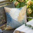 thumbnail image 6 of Throw Pillow Covers, Yellow Blue Grey Palm Leaves 24x24 Pillow Covers for Couch/Sofa/Bed, Summer Tropical Plants Botanical Decorative Square Linen Cushion Pillowcase for Home Decor, 6 of 9