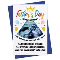 WaaHome First Fathers Day Card for New Dad from Baby Boy Girl-Happy 1st Father's Day Gift Card for Husband from Wife Funny 1st Fathers Day Greeting Card for Dad to be New Daddy First Time Dad