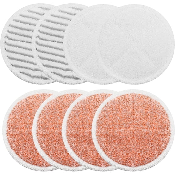 8 Pack Spinwave Mop Pads Replacement Set Compatible with Bissell Spinwave 2039, 2124, 2037: 4 Heavy Scrub Pads, 2 Soft Pads, 2 Scrubby Pads by BeiLan (8Pcs 1 Pack)