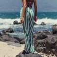 thumbnail image 4 of Women's Striped Wide Leg Pants with Pockets, Casual Elastic Drawstring Waist Palazzo Trousers, Summer Loose Fit Boho Long Pants, 4 of 8