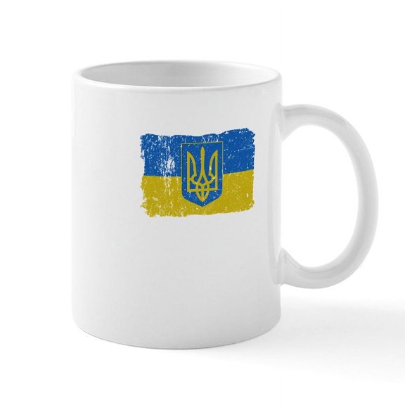 CafePress - Ukraine Coat Of Arms Flag Mugs - 11 oz Ceramic Mug - Novelty Coffee Tea Cup