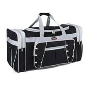 26" Waterproof Overnight Tote Travel Gym Sport Bag Duffle Carry On Luggage - Black & White