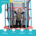 thumbnail image 5 of SkyBound 55 Inch Mini Trampoline for Kids with Enclosure System, Indoor Toddler Trampoline, Red, 5 of 7