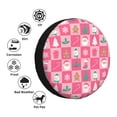 thumbnail image 4 of Gukieu Pink Christmas Cheer Print Car Tire Cover, Adjustable Waterproof and Dustproof Tire Protection Cover, Suitable for SUV, Truck, Van-15 inch, 4 of 6