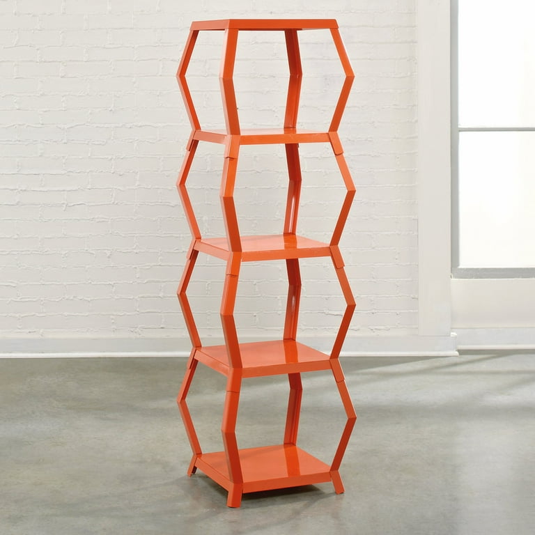 Sauder Harvey Park Tower Etagere Orange Blush Finish Walmart