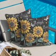 thumbnail image 5 of Sunflowers Rustic Pillow Covers 16x16 Inch, Spring Summer Pastoral Flowers Black Linen Pillowcase with Invisible Zipper, Decorative Throw Pillow Covers Cushion Case for Couch Sofa Bed Living Room, 5 of 9