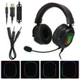 thumbnail image 1 of Gaming Headset Wide Compatibility Sturdy  ABS Material Headset Comfortable To Use PC For  Black RedRGB Light, 1 of 8