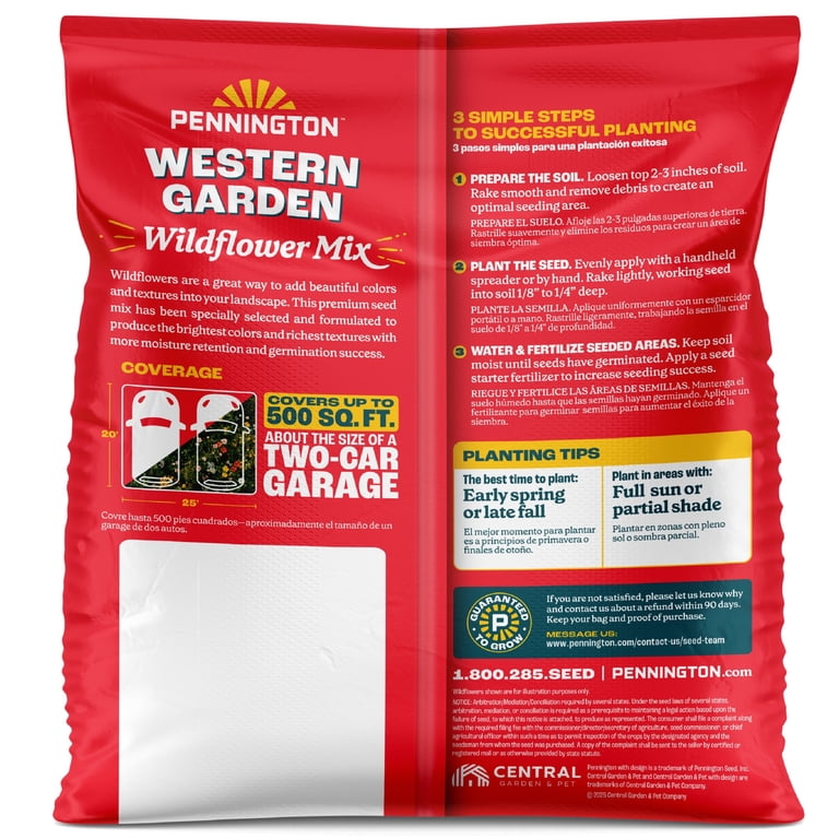 Pennington Wildflower Seed Mix, Western Garden Blend, Annual and Perennial, 32 oz