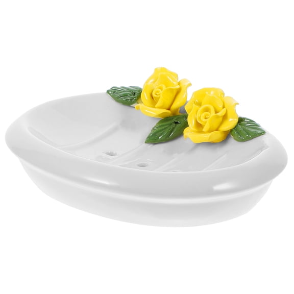 WHAMVOX  Soap Stand Bath Ceramic Dish Drainage Plate Hotel Bar Decor
