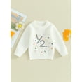 thumbnail image 3 of Musuos Baby Girls Sweater 1/2 Birthday Clothes 6 12M Number Embroidery Crew Neck Long Sleeve Pullovers Infant Tops, 3 of 10