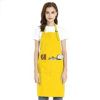 MÅLA Apron with long sleeves, yellow - IKEA CA