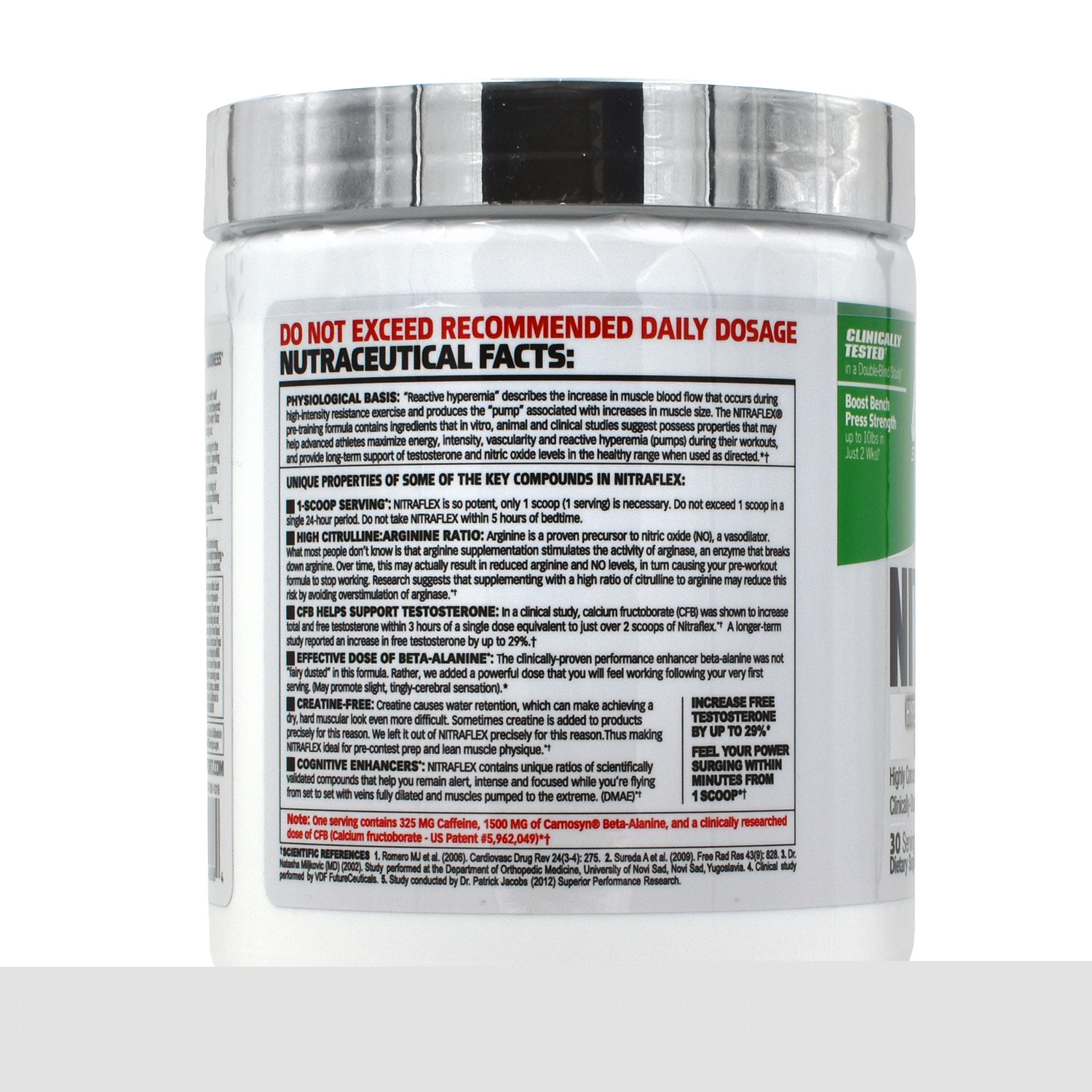thumbnail image 4 of GAT Sport Nitraflex Test Booster Powder, Green Apple, 30 Servings, 4 of 4
