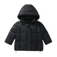 thumbnail image 3 of Kids Thickened Hooded Puffer Jacket, Boys & Girls Warm Winter Coat with Thermal Insulation, Casual Outdoor Snowwear for Extreme Cold Weather Protection Black, 3 of 8
