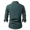 thumbnail image 3 of Men's Shirts Button Down Male Autumn Winter Long Sleeve Solid Color Lapel Grey Going Out Fall Tops size XXXXL, 3 of 6