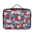 thumbnail image 2 of Large Travel Artist Makeup Bag With Adjustable Dividers &12 Brush Slots Portable Cosmetic Organizer Red Houses with Blue Windows, 2 of 7