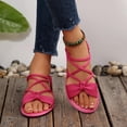 thumbnail image 6 of Yyuenw Women Flock Flat Sandals Crisscross Straps Open Toe Ankle Strap Summer Casual Walking Shoes, 6 of 9