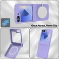 thumbnail image 2 of Designed for Samsung Galaxy Z Flip 3 Case Magnetic with Hinge Protection [Compatible with Magsafe Card Wallet and Wireless Charger],Slim Drop-Proof Protective Phone Case Cover,Purple, 2 of 6
