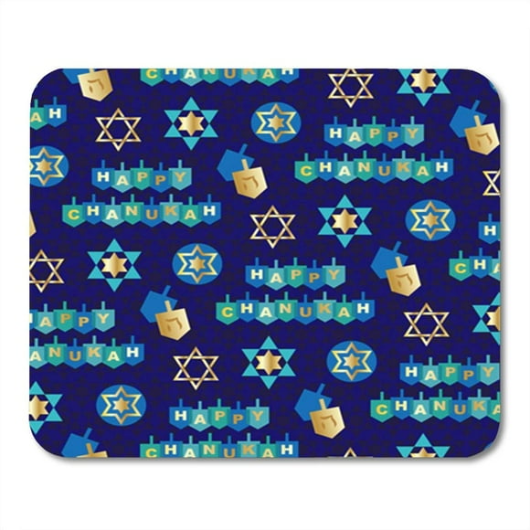 JSDART Dreidel Blue Gold Chanukah Pattern Hannukah Crystal Mousepad Mouse Pad Mouse Mat 9x10 inch