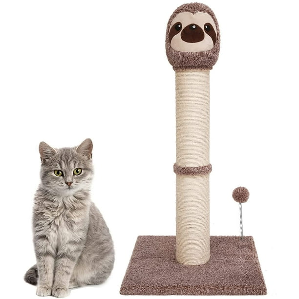 KCSD Cat Scratching Post 30.3 Tall Bradypot Scratcher Cat Furniture with Spring Ball for Indoor Cats and Kittens Handmade Cat Tower Wrapped by