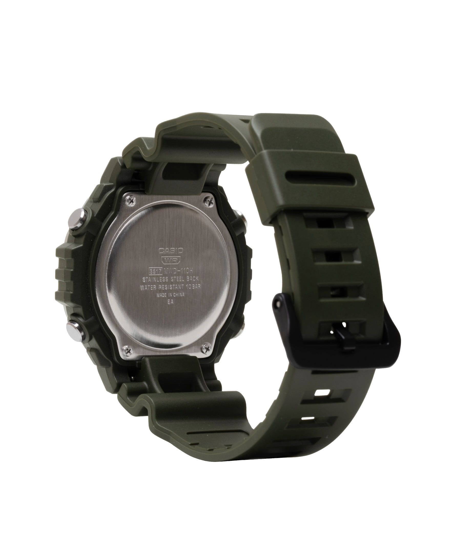 Casio Men's Stainless Steel Bezel Digital Sport Watch, Olive MWD-110H-3AV