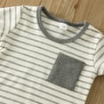 thumbnail image 5 of Fsqjgq Baby Boy Clothes 12-18 Months Kids Outfits Toddler Boys Girls Short Sleeve Striped Prints T Shirt Pullover Tops Shorts Outfits Baby Boys Summer Clothes Toddler Clothes Clothing, 5 of 6