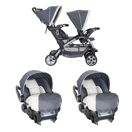 Baby Trend 5 Point Harness Double Stroller & 35 LB Infant Car Seat w/ Car