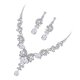 thumbnail image 4 of Elegante conjunto de pendientes y collar para aniversario de bodas, conjunto de joyas nupciales de cristal, 4 of 8