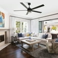 thumbnail image 4 of Parrot Uncle 65" Ceiling Fan with Light and Remote, Black with 5 Farmhouse Blades and Bulbs, 4 of 15