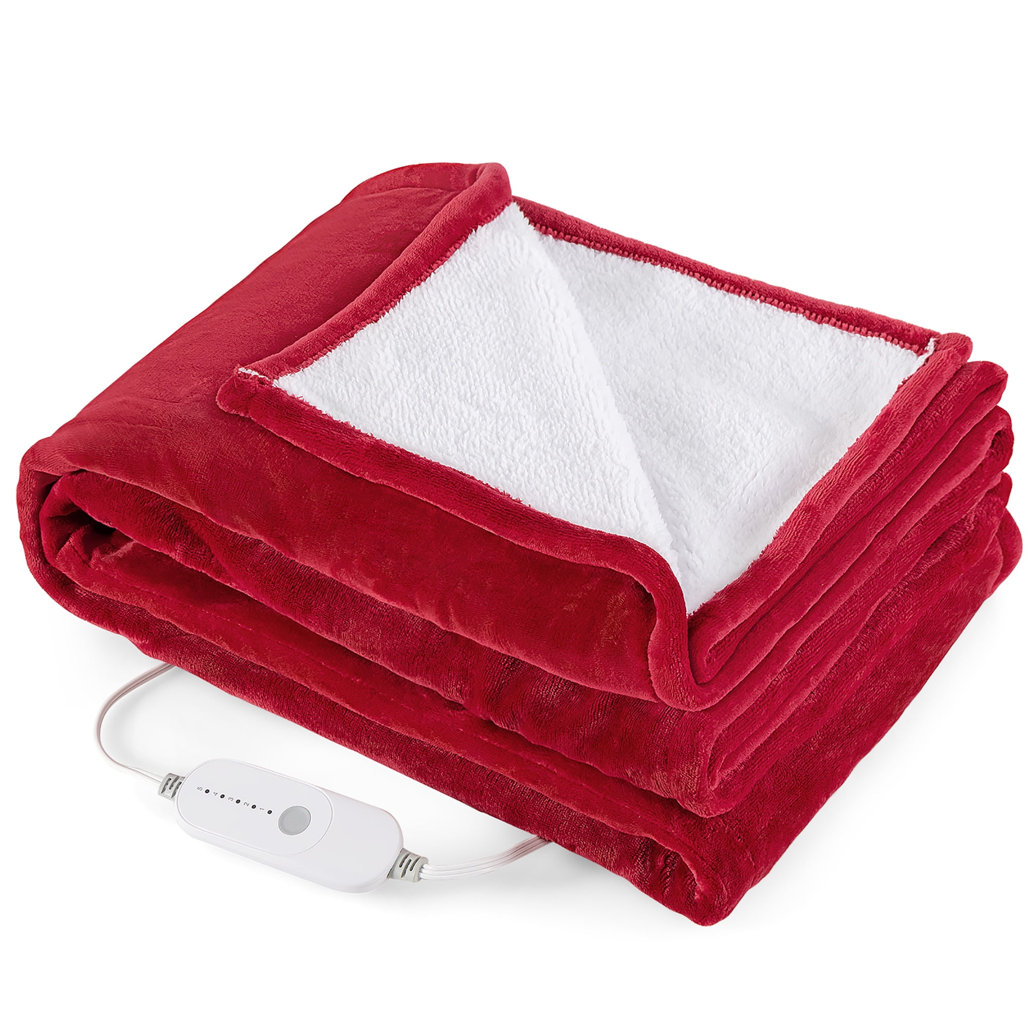 Costway Heated Blanket Electric Throw w 5 Heating Levels 10 Hours Auto Off 84 x 62 Walmart