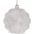 thumbnail image 4 of Sterling Silver Rh-Plt Engraveable Polished Front/Satin Back Disc Charm (31 X 26) Made In United States qm421/27, 4 of 5