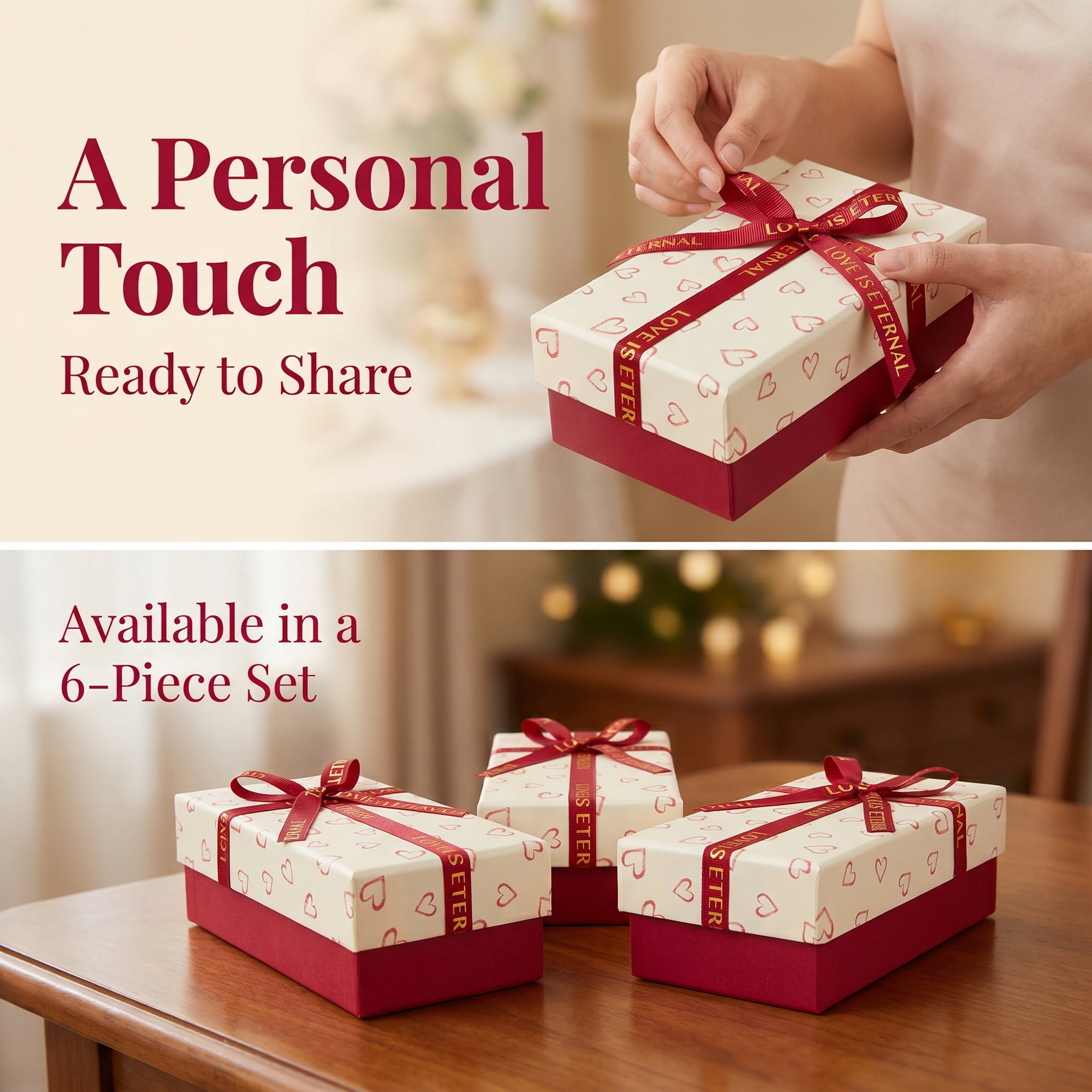 Unique Bargains 6Pcs Elegant Rigid Present Boxes for Gift Packaging Red 5.5"x3.1"x2"
