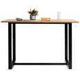 thumbnail image 1 of Gymax Table à Manger Moderne pour 4 Personnes avec Cadre en Métal en Bambou Naturel, 1 of 10