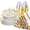 Clear Gold, variant on Goodluck Disposable Plastic Dinnerware Set 350 Pieces for 50 Guests Clear Gold Rim Fancy Disposable Plates for Wedding and Party