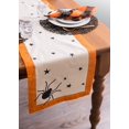 thumbnail image 6 of Halloween Tabletop Collection Bold Black Stars/Spooky Spider with Orange Border on Off-White Natural Background, Machine Washable, 14x72 Table Runner, 6 of 6