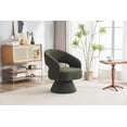 thumbnail image 3 of Swivel Accent Chair Armchair, Mid Century 360 Degree Swivel Barrel Accent Sofa Chairs, Upholstered Round Armchairs Fabric Chair for Living Room, Bedroom, Office, Waiting Rooms, Green 2, 3 of 9
