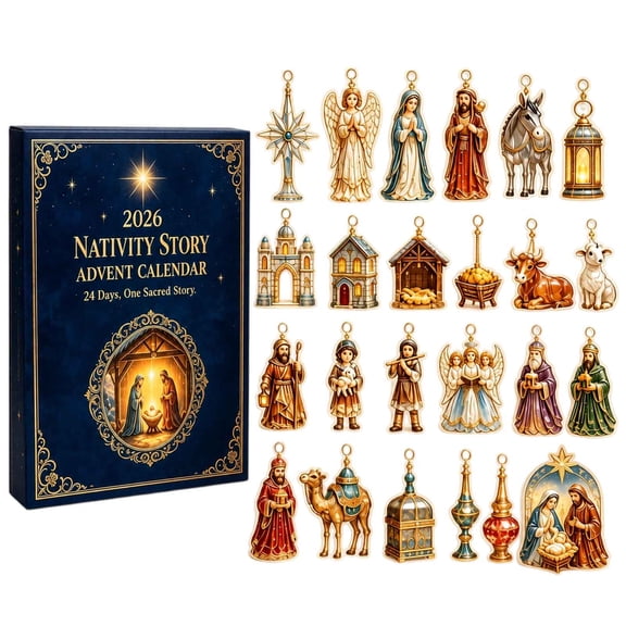 Advent Calendar 2026 Christmas Advent Calendars, 24pcs Nativity Christmas Countdown Calendar with Acrylic Ornaments, Holiday Gift for Adults and Collectors, Christmas Decor for Tree Home