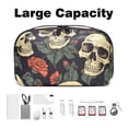thumbnail image 3 of Skull Waterproof Oxford Cloth Hard Drive Case with Charger Pouch, PC Case, Small Travel Electronic Organizer, and Cord Organizer Travel - 5.9x9.44x3.14 in, 3 of 6