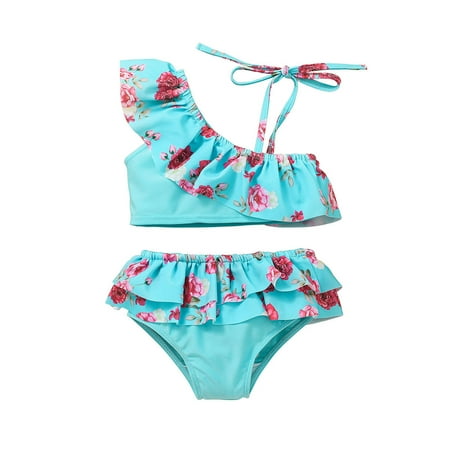

Sngxgn Girls Two Piece Swimsuit Zipper Tankini Bathing Suits Summer Beach Boyshort SwimwearToddler Swimsuit Girl Light Blue 4-5 Years