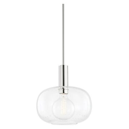 

Polished Nickel Tone Finish Pendants 12 Long Steel Material E26 Medium Base 1 Light Fixture