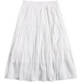 thumbnail image 1 of Women's Ruffle Hem Midi Skirt High Waist A Line Swing Solid Skirts, 1 of 4