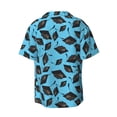 thumbnail image 6 of Lsque Graduation Hats2 print Men's Cuban Collar Short Sleeve Shirt Summer Beachwear Casual Button Down Fashionable Vacation Leisure Shirt-XX-Large, 6 of 7