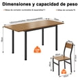 thumbnail image 3 of Comedor Extensible de 4 a 6 Personas con Mesa y 6 Sillas – Estilo Moderno Industrial, Madera y Metal convertible de 120 cm a 160 cm, 3 of 6