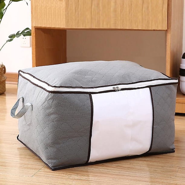 Bolsa de almacenamiento de edredón, bolsa de almacenamiento móvil no tejida, bolsa de acabado, cesta de almacenamiento a prueba de polvo, caja de almacenamiento de bolsa a prueba de humedad Feliz Sencillez